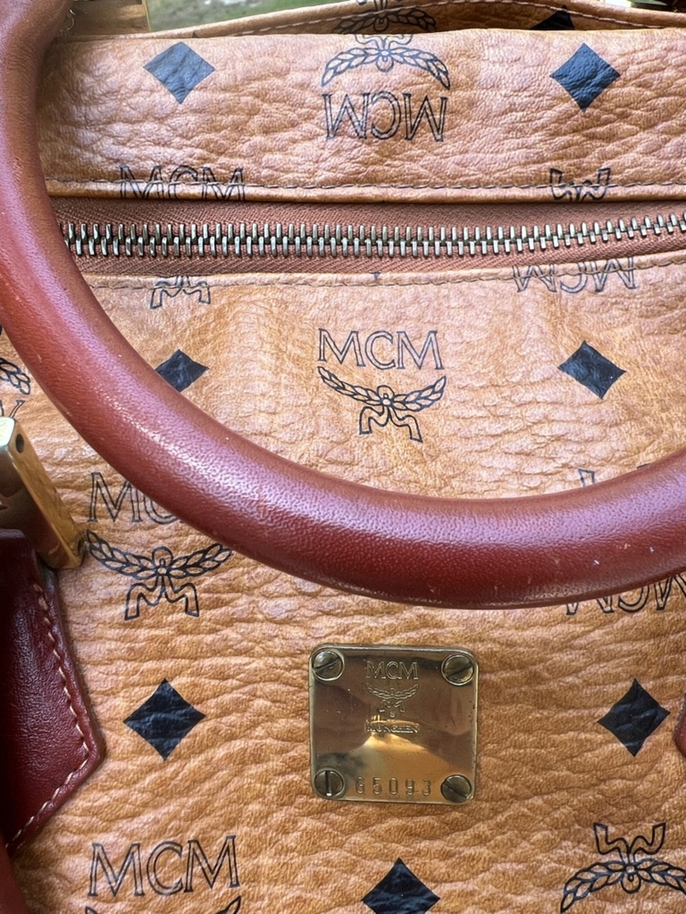 MCM Cognac Visetos Leather Satchel & Wallet Set/ Poshmark Authenticated - Picture 10 of 17
